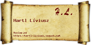 Hartl Líviusz névjegykártya